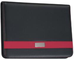  Mappa A/4 műbőr fekete-piros csíkkal cipzáras
