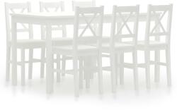 vidaXL Set mobilier de bucătărie, 7 piese, alb, lemn de pin (283375)