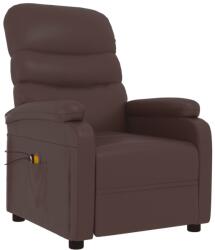vidaXL Fotoliu de masaj electric, maro, piele ecologică (3073679)