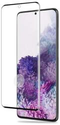  Temp-glass63127469 Samsung Galaxy S20 Plus matt fekete 3D-teljes (teljes felület ragasztó) lefedettséget biztosító karcálló, ütésálló kijelzővédő üvegfólia, 9H tempered glass, törlőkendővel (Temp-glas