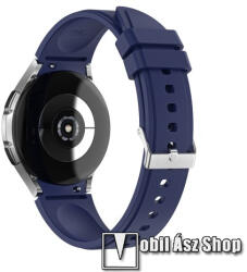 Okosóra szíj - SÖTÉTKÉK - szilikon - 130mm+85mm hosszú, 20mm széles - SAMSUNG Galaxy Watch4 Classic 46mm (SM-R890) / Watch4 Classic 42mm (SM-R880) / Watch4 44mm (SM-R870) / Watch4 40mm (SM-R860)