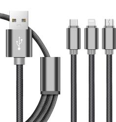 MRG Cablu De Date 3 In 1 Iphone 5/6 + Micro Usb + Type C
