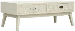 vidaXL Masă de cafea cu 2 sertare sculptate, gri, 110x50x40 cm, lemn (285751) Masa de cafea