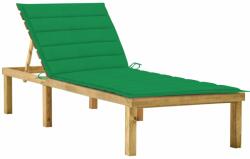 vidaXL Șezlong cu pernă verde, lemn de pin tratat (3065854)