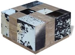vidaXL Măsuță de cafea, 60x60x36 cm, piele naturală de vacă (243443) Masa de cafea
