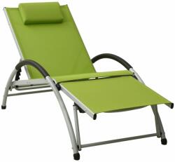 vidaXL Șezlong cu pernă, verde, textilenă (310532)
