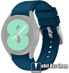Okosóra szíj - SÖTÉTKÉK - szilikon - 130mm+80mm hosszú, 20mm széles - SAMSUNG Galaxy Watch4 Classic 46mm (SM-R890) / Watch4 Classic 42mm (SM-R880) / Watch4 44mm (SM-R870) / Watch4 40mm (SM-R860)