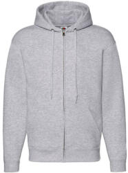 Fruit of the Loom Férfi Pulóver Kapucnis Hosszú ujjú Fruit of the Loom Premium Hooded Zip Sweat - 2XL, Heather szürke