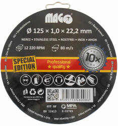  Vágókorong vágótárcsa rozsdamentes acélhoz 125x1, 0x22, 2mm/10db csomag 020009 (020009)