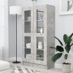 vidaXL Dulap cu vitrină, gri beton, 82, 5 x 30, 5 x 150 cm, PAL (802763) Biblioteca