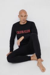 Calvin Klein Underwear hosszú ujjú pizsama fekete, sima - fekete S