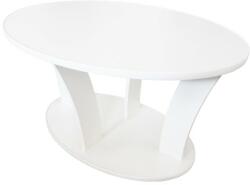 Spectral Mobila Masuta cafea Ovala cu role, alba, 94 x 54 x 64 cm Masa de cafea