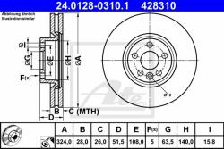 ATE Disc frana ATE 24.0128-0310.1 - automobilus