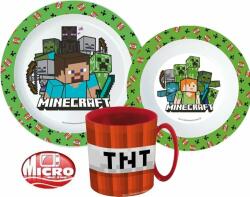 Halantex Minecraft étkészlet, micro műanyag szett (STF22232)