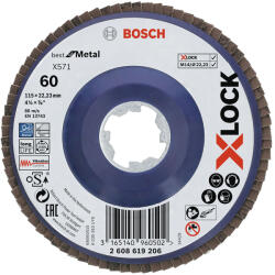 Bosch X-LOCK Best for Metal Legyezőtárcsa X571, 115x22, 23mm, G80, 2608619207 (2608619207)