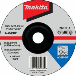 Makita A-84981 csiszolótárcsa acélhoz 150x6x22mm (A-84981)