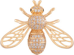Troli Broșă jucăușă placată cu aur în formă de albină KS-222