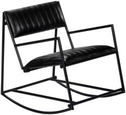 vidaXL Scaun balansoar, negru, piele naturală (282905) Balansoar