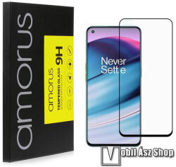 Amorus Oneplus Nord CE 5G, AMORUS üvegfólia, Full glue, Full cover, 0, 3mm, 9H, Fekete