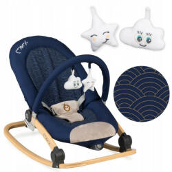 MoMi Lumiwood rezgő-zenélő pihenőszék - navy blue - babyshopkaposvar