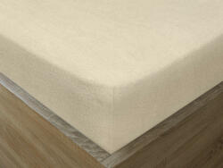 Goldea cearceaf de pat cu elastic din frotir - bej deschis 90 x 200 cm