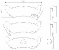 BREMBO Set placute frana, frana disc JEEP CHEROKEE (KJ) (2001 - 2008) BREMBO P 37 009