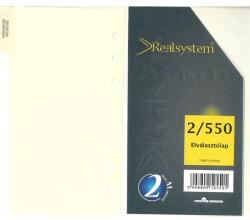 REALSYSTEM 2/550 elválasztó lap gyűrűs naptár kiegészítő (2550-00)