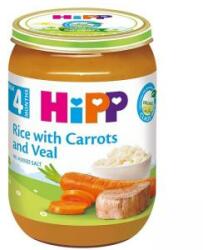 HiPP Piure de orez organic, morcovi și carne de vită HIPP, 4+ luni, 190 g