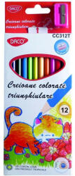 Daco Creioane Colorate Triunghulare Daco, 12 culori (CC312T)