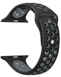 Mybandz APW421311 apple watch utángyártott lélegző szilikon óraszíj /fekete-szürke/ 42/44 mm (APW421311) - mostelado