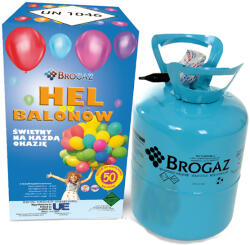 Brogaz Hélium palack, kék palack, 50 lufihoz, lufi nélkül