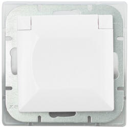 ABEX Perla Priza schuko cu capac IP44 alb (2198)