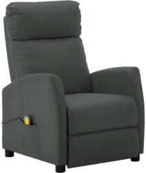 vidaXL Fotoliu de masaj electric, gri, piele ecologică (3073666)