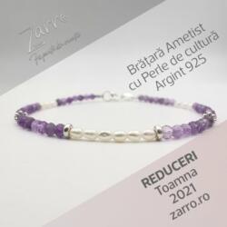 Zarro Design Bratara Ametist cu Perle de Cultura si Argint 925