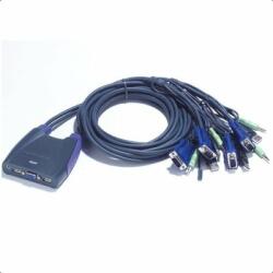 ATEN KVM суич ATEN CS64US, от 2x USB A, 1x VGA, 1x 3.5mm jack към 4x USB A, 4x VGA), 4x 3.5mm jack (ATEN-CS64USB) - cybertrade