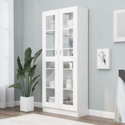 vidaXL Dulap cu vitrină, alb, 82, 5 x 30, 5 x 185, 5 cm, PAL (802768) - comfy