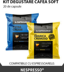 La Capsuleria Kit degustare cafea soft, 20 capsule compatibile Nespresso, La Capsuleria (KITSOFT20)
