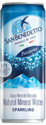 San Benedetto 0, 33l szénsavas forrásvíz SLIM alu dobozban (DRS visszaváltható, Betéti díjas +50. -Ft)