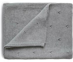 Mushie Patura tricotata din bumbac organic cu model pointelle - Gri - Mushie