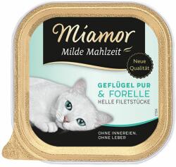 Miamor 6x100g Miamor Mild Meal tálcás nedves macskatáp - Senior szárnyas pur & őz