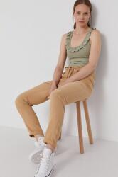 Pepe Jeans nadrág Dash női, barna, közepes derékmagasságú egyenes - barna 30/30 - answear - 22 990 Ft