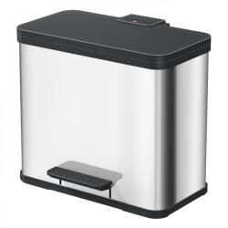 Hailo Cos inox Duo Plus L, cu pedala, compartimentat, 17 litri + 9 litri (HA-0630-200) Cos de gunoi