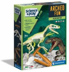 Clementoni Science and Play Archeofun - Világító Velociraptor régész játék (50193)