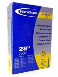 Schwalbe SV20L Extra Light 622 x 18/25 (700c) országúti belső gumi 60 mm hosszú bontható szeleppel, 70 g, presta