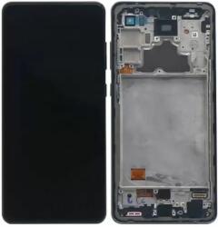 Samsung Galaxy A52 A525F, A526B - LCD Kijelző + Érintőüveg + Keret (Awesome Black) - GH82-25524A GH82-25526A, GH82-25754A, GH82-25602A Genuine Service Pack, Awesome Black