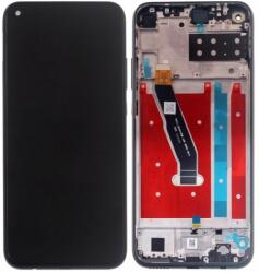 Huawei P40 Lite - LCD Kijelző + Érintőüveg + Keret (Midnight Black) TFT, Black
