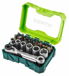 VERTO Behajtótüske Készlet Verto 66H624 24 Részes, 25 mm - 2 x Ph, 2 x Pz, 2 x Sl, 4 x Hex, 5 x TX (66H624)