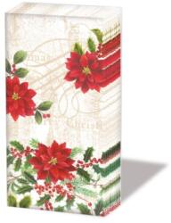 Ambiente Pointsettie cream papírzsebkendő, 10 darabos-os