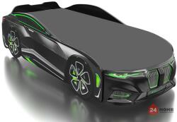 Romack Möbel, Русия Детско легло Romack Boxter М черно + матрак + бяла дамаска + LED осветление