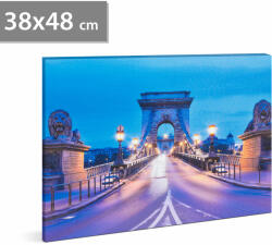Family Pound Tablou decorativ cu LED - Podul cu lanturi - 2 x AA, 38 x 48 cm (58486)